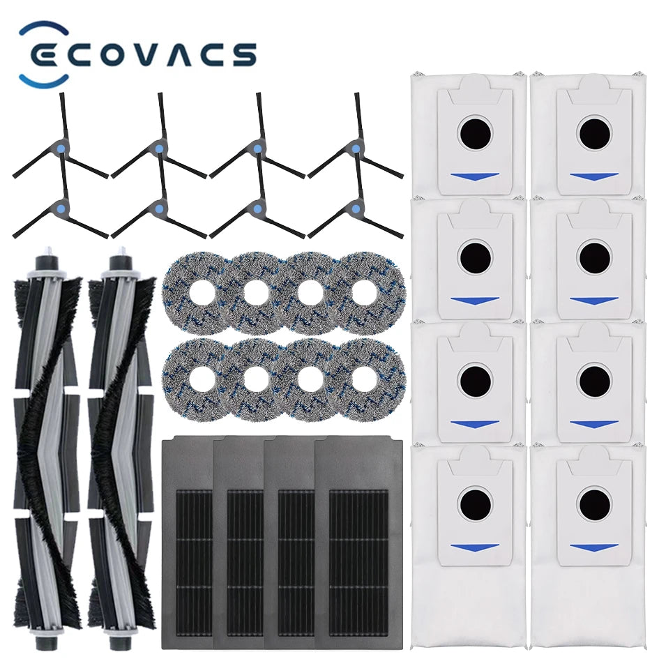 Ecovacs Deebot X2 Omni / X2 Pro / X2 Robot Vacuum Accessories Roller Main Side Brush Hepa Filter Mop Cloth Dust Bag Parts