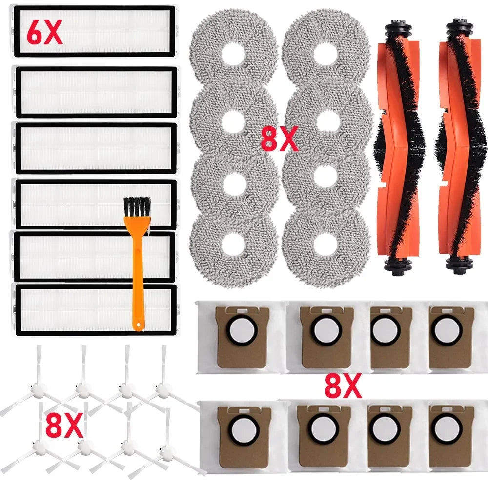 For Xiaomi Robot Vacuum X20+/X10+ /X20 Plus/X10 Plus Parts Mop Cloth Dust Bag Roller Side Brush Hepa Filter Part Accessories