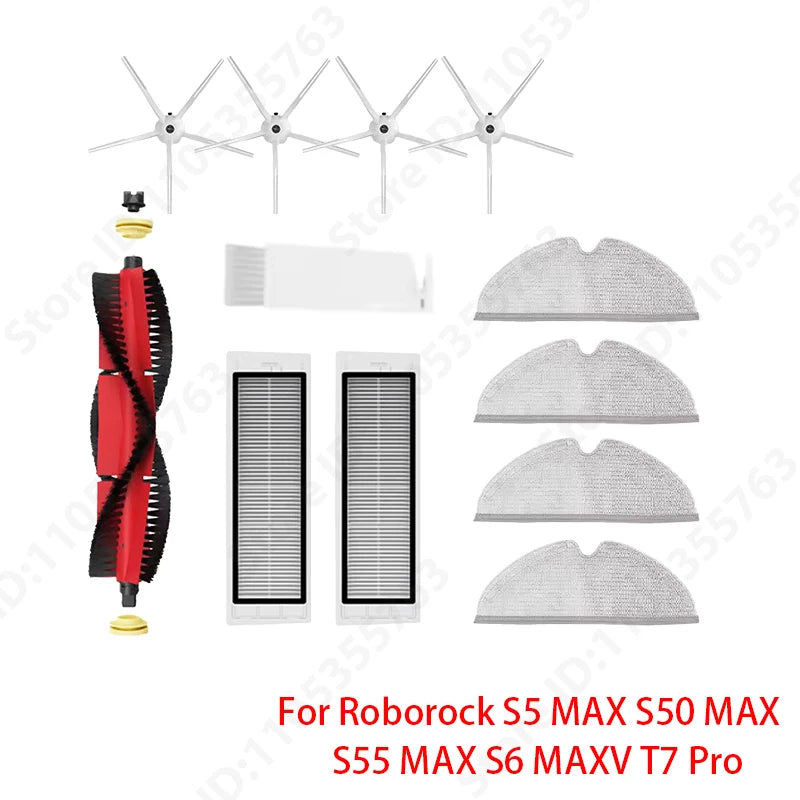 Roborock S5 MAX S50 MAX S55 MAX S6 MAXV HEPA Filter Side/Main Brush Water Tank Tray Mop Dust Box Vacuum Cleaner Accessories