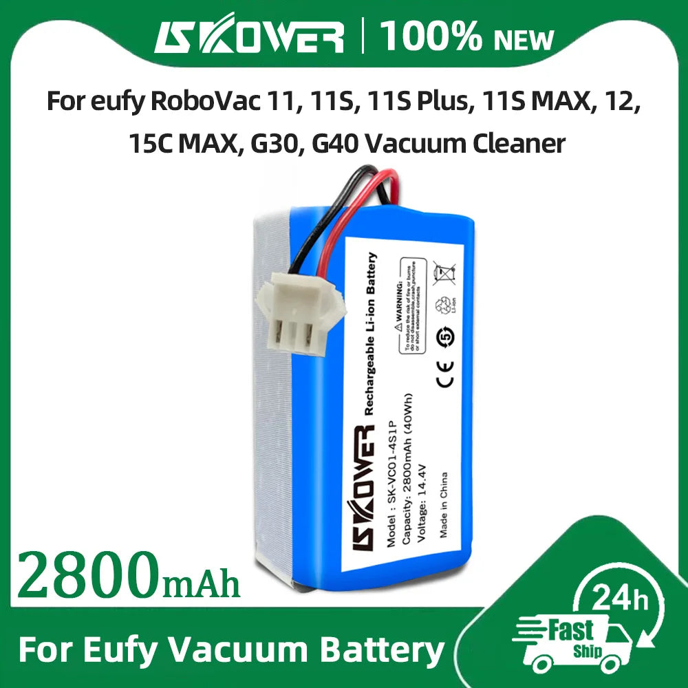 SKOWER 2800mAh Robot Battery For Eufy RoboVac 11 11S Plus 12