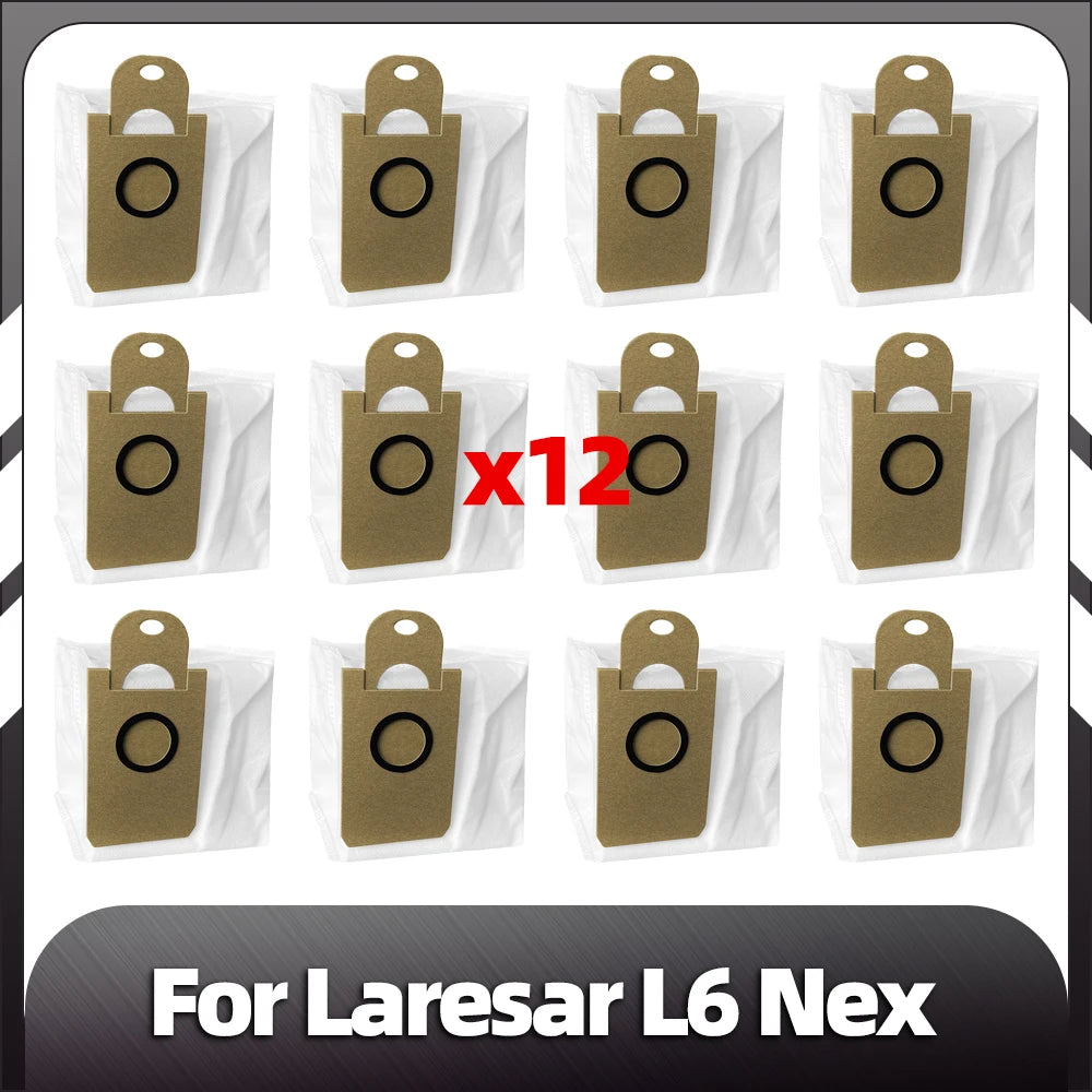 Compatible for Laresar L6 Nex Robot Vacuum Replacement Main Side Brush HEPA Filter Mop Pads Dust Bags Spare Parts Accessories