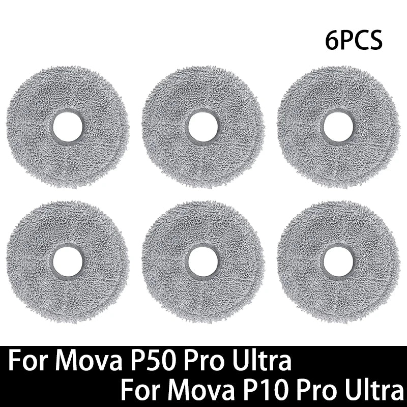 For Mova P50 Pro Ultra / Mova P10 Pro Ultra Robot Vacuum Spare Parts Main Side Brush Hepa Filter Mop Cloth Dust Bag Accessories