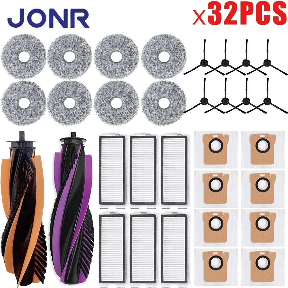 Spare Parts For JONR P20 PRO/T5 Pro Robot Vacuum Cleaner Main Side Brush Hepa Filter Mop Cloth Mop Pad Dust Bag Replacement
