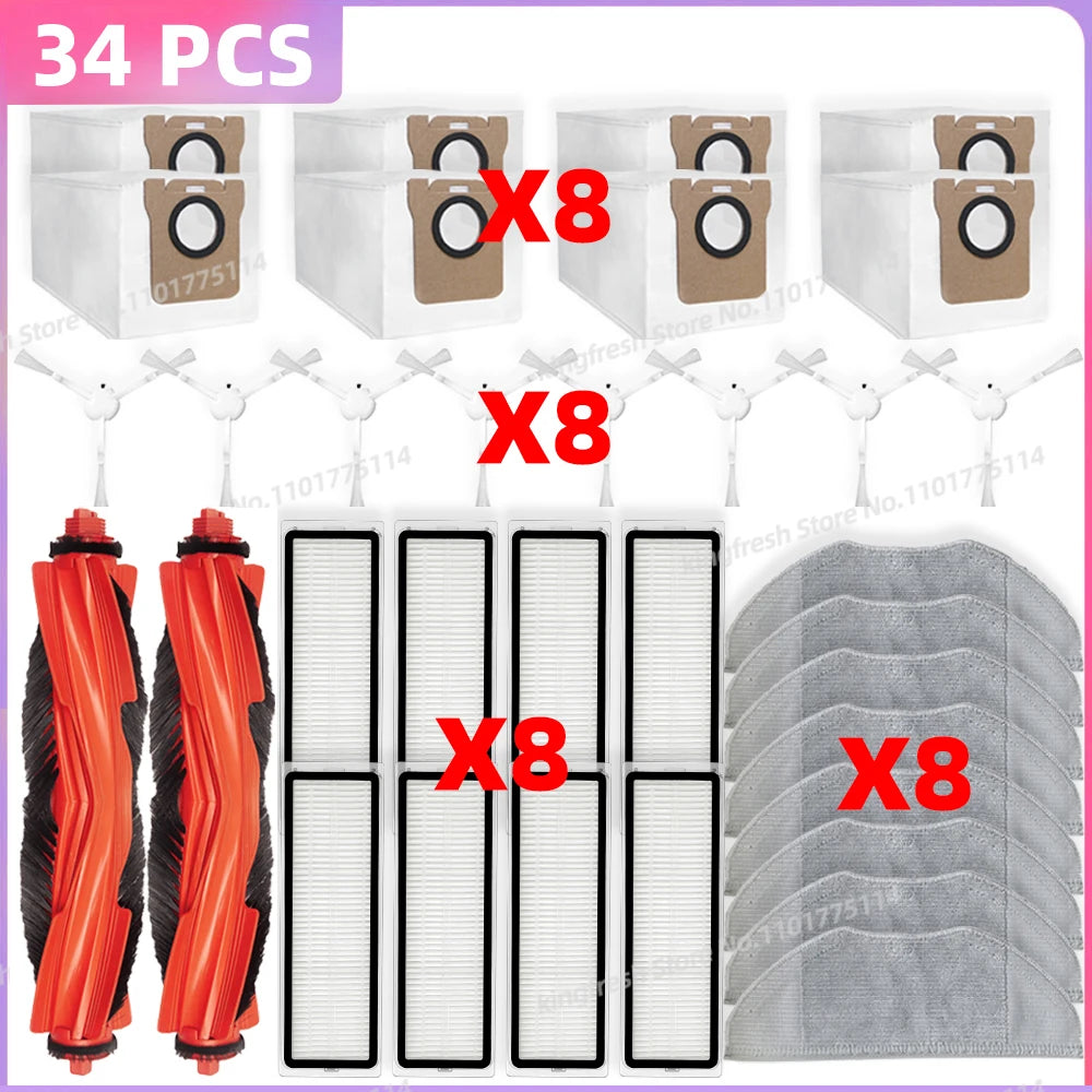 Fit For ( Xiaomi Robot Vacuum H40 / OV51 ) Vacuum Parts Dust Bag Main Roller Side Brush Mop Cloth HEPA Filter Accessories