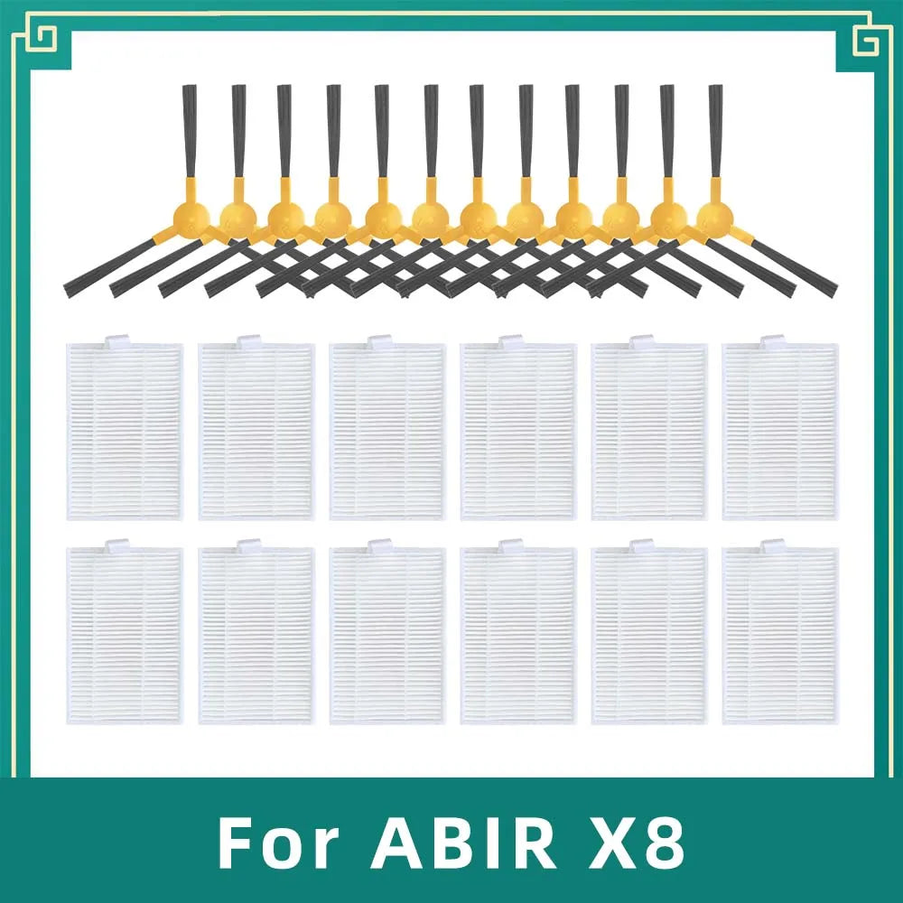 Compatible For ABIR X8 Robot Vacuum Cleaner Side Brush Hepa 