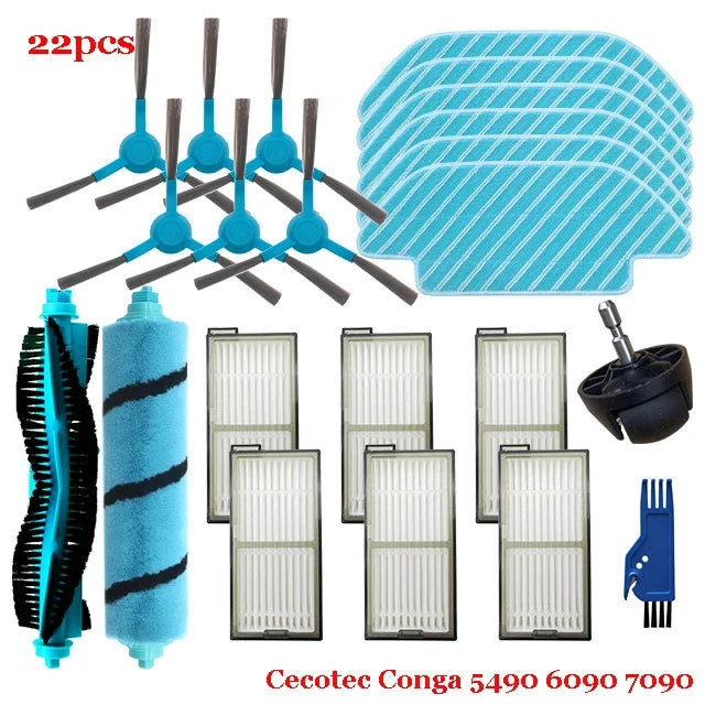 Accessories For Cecotec Conga 5490 6090 7090 Robot Vacuum Cleaner Main Side Brush Hepa Filter Mop Cloth Replacement Spare Parts