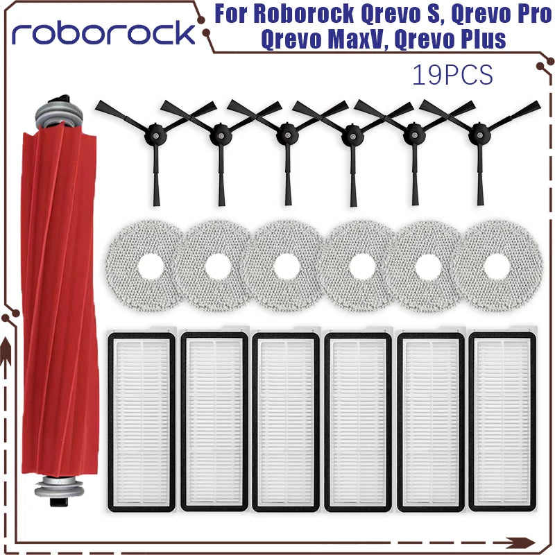 Roborock Qrevo S Qrevo Pro Qrevo MaxV Qrevo Plus Vacuum Parts - Main Roller Side Brush Filter Mop Pad Cloth Dust Bag