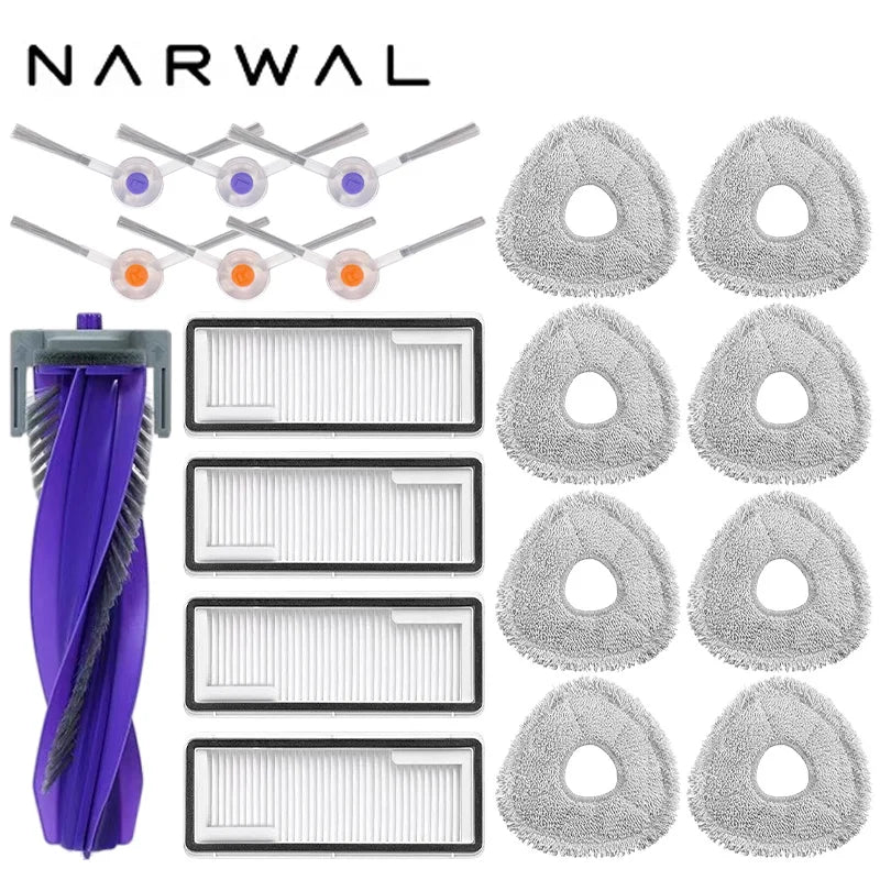 Narwal Freo X Ultra / J4 / J4 Lite Robot Vacuum Spare Parts Main Side Brushes Mop Cloths HEPA Filters Accessories
