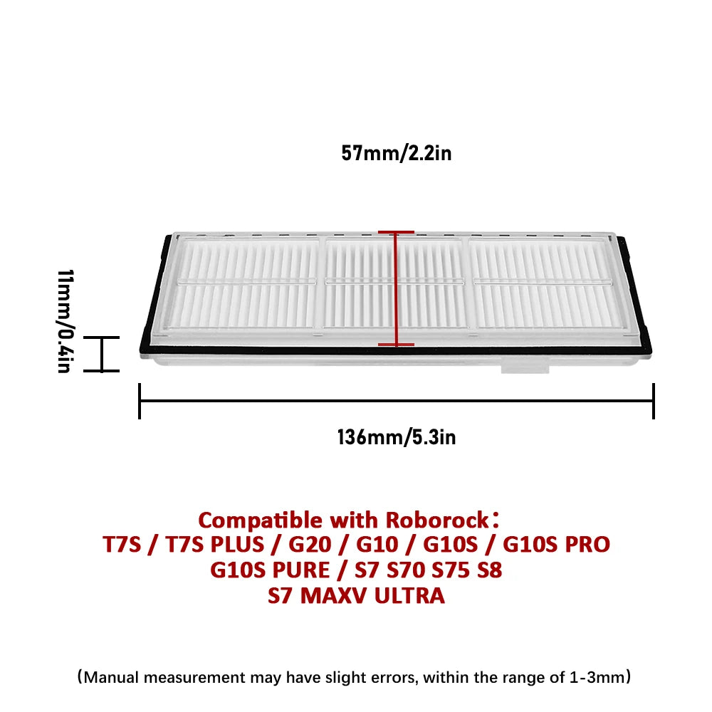 HEPA Filter For Roborock S7/S7+/S7 MaxV/S7 MaxV Plus/Ultra/ 