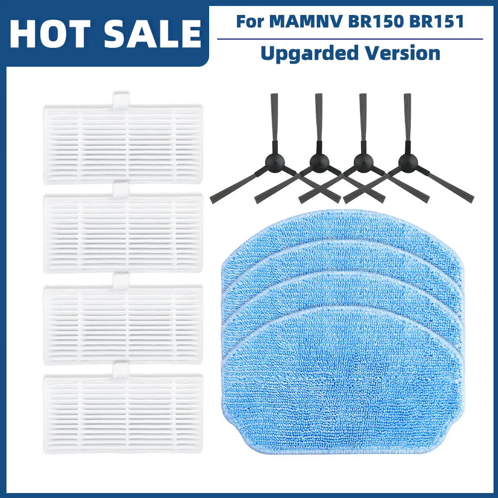 Compatible For Kabum Smart 100 / MAMNV ZCWA ONSON GTTVO EICOBOT BR150 BR151 / MANVINS Kilgone LCrock BENICO G20 Brush Filter Mop