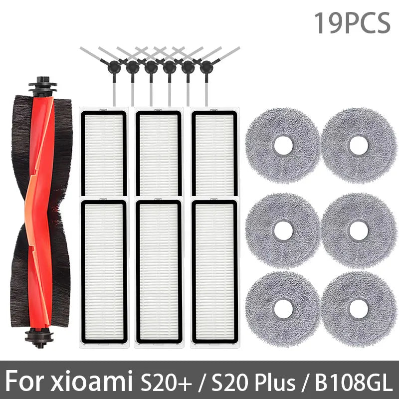 For Xiaomi Robot Vacuum S20+ / B108GL / B108CN / B113CN Parts Accessories Main Side Brush Hepa Filter Mop Cloth Replacement