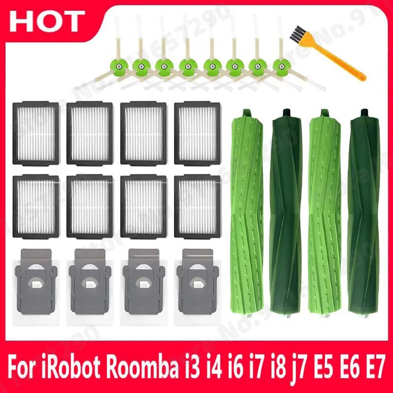 Main Side Brush HEPA Filter Dust Bag For IRobot Roomba I3 I4