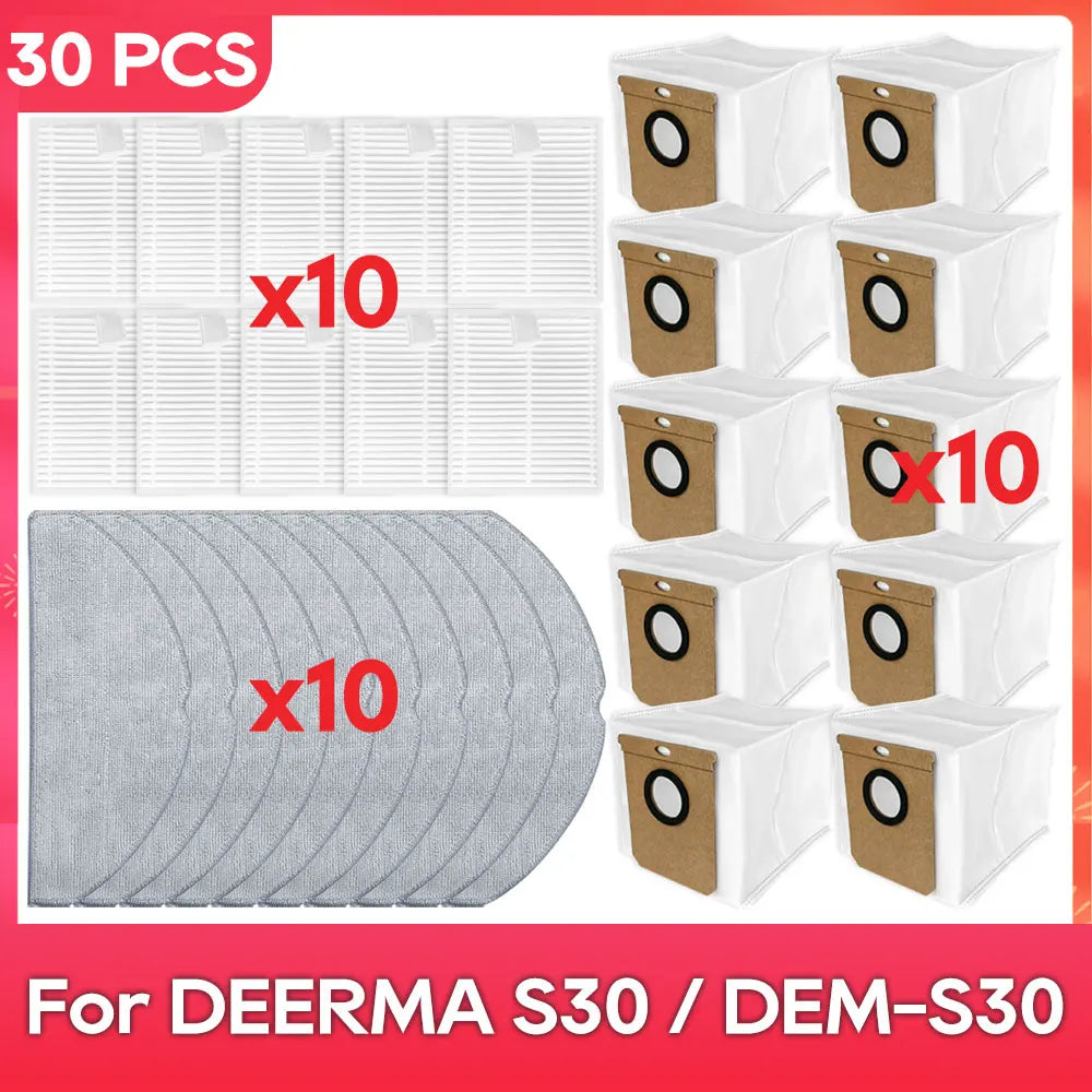Fit For ( DEERMA S30 / DEM-S30 ) Filter Mop Dust Bag Parts Accessories Robot Vacuum Cleaner Kit