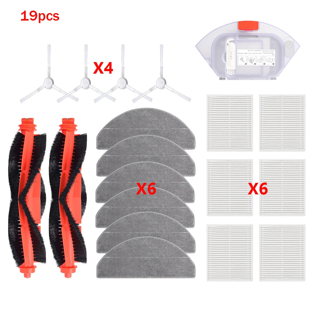 Sweeping Parts For Xiaomi S20 E12 E10 B112 D106 C103 E10C 3C Plus Robot Vacuum Cleaner Main Side Brush HEPA Filter Mop Cloths