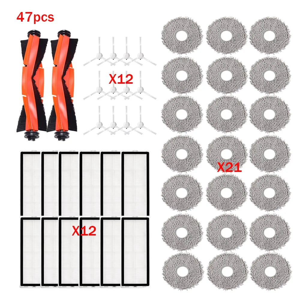 Spare Replacement Parts Fit For Xiaomi X20 Plus X20+ Robot Vacuum Roller Brush Side Brush Filter Mop Cloth Dust Bag Accessories