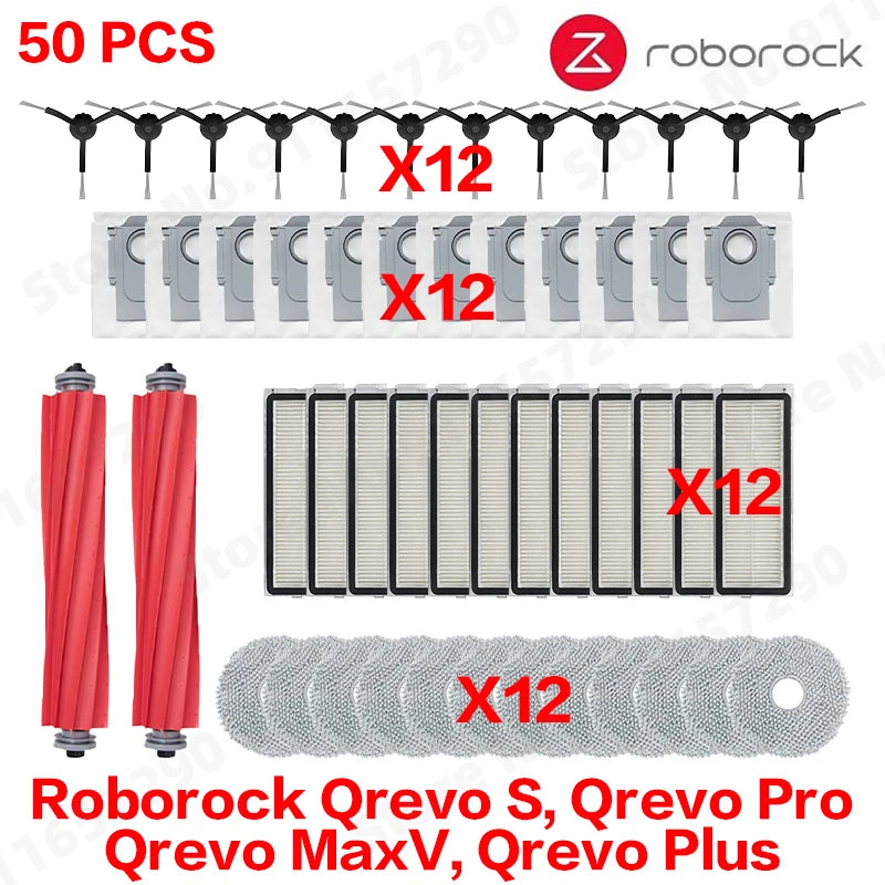 Roborock Qrevo S Qrevo Pro Qrevo MaxV Qrevo Plus Vacuum Parts Main Roller Side Brush Filter Mop Pad Cloth Dust Bag