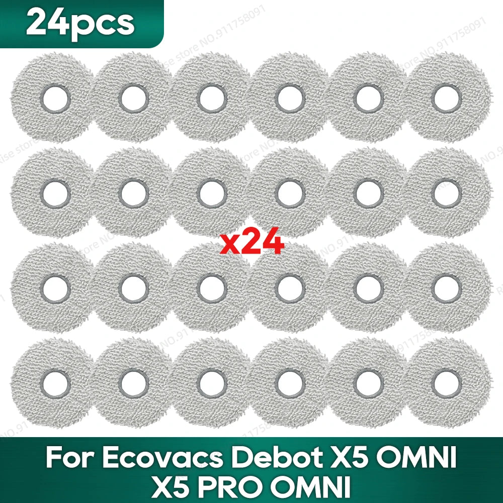 Compatible for Ecovacs X5 OMNI / X5 PRO OMNI Robot Vacuum Cleaner Dust Bags Accessories Main Side Brush Mop Cloth Replacement