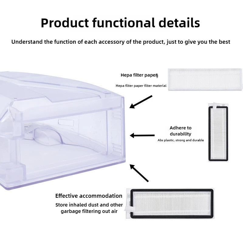 2 In 1 Water Tank Dust Box For Xiaomi Roborock T8/Q7 MAX Swe