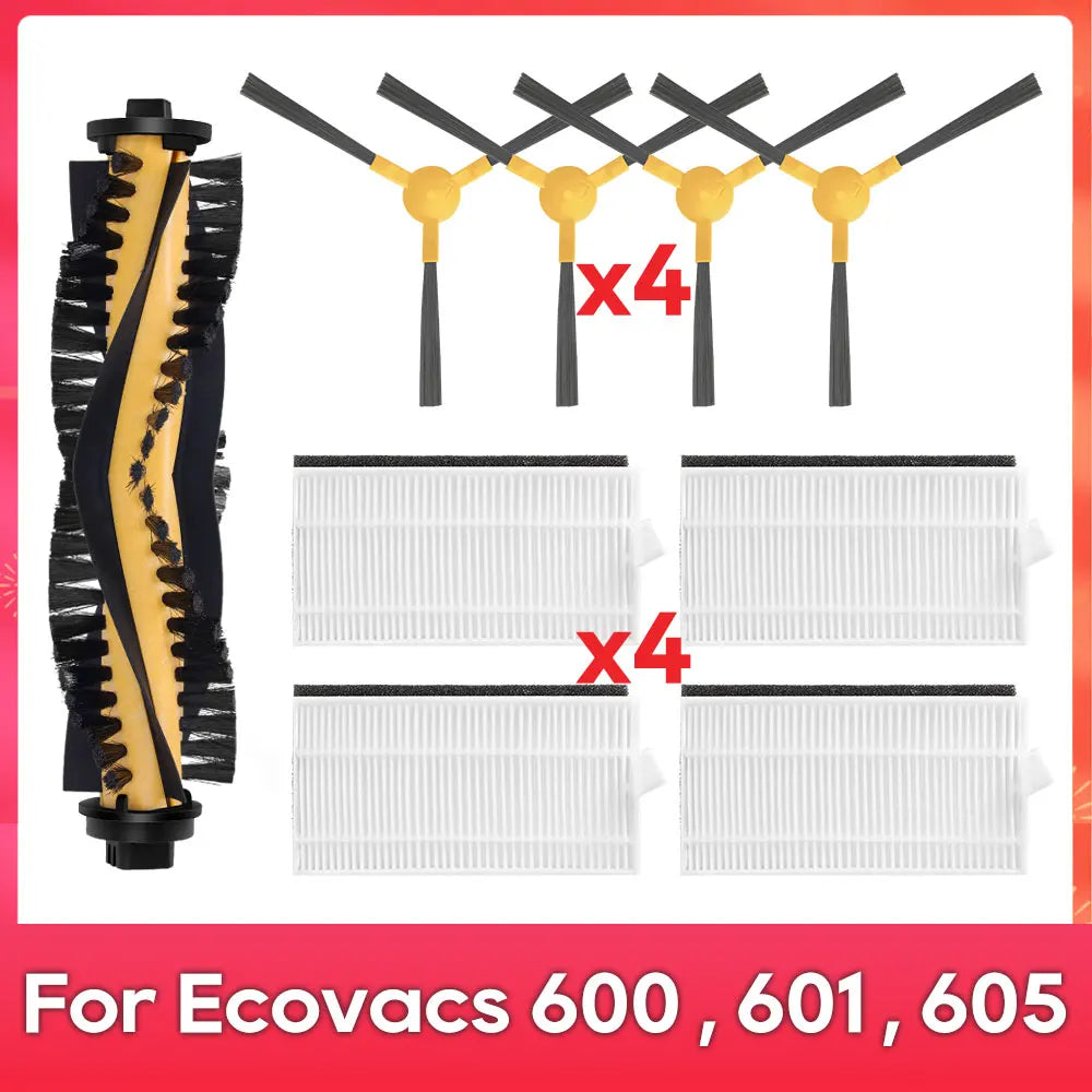 Fit For ( Ecovacs DEEBOT 600 DO3G 601 605 ) Robot Vacuums Roller Side Brush Cover Filter Replacement Spare Part Accessory