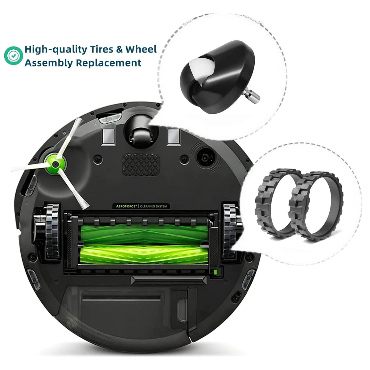 Replacement Tires for IRobot Roomba Vacuum 500 600 700 800 9