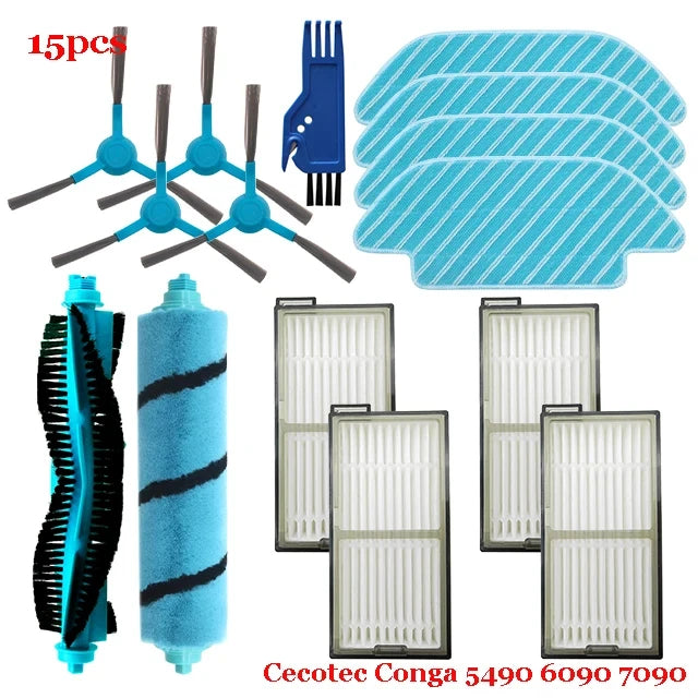 Accessories For Cecotec Conga 5490 6090 7090 Robot Vacuum Cleaner Main Side Brush Hepa Filter Mop Cloth Replacement Spare Parts