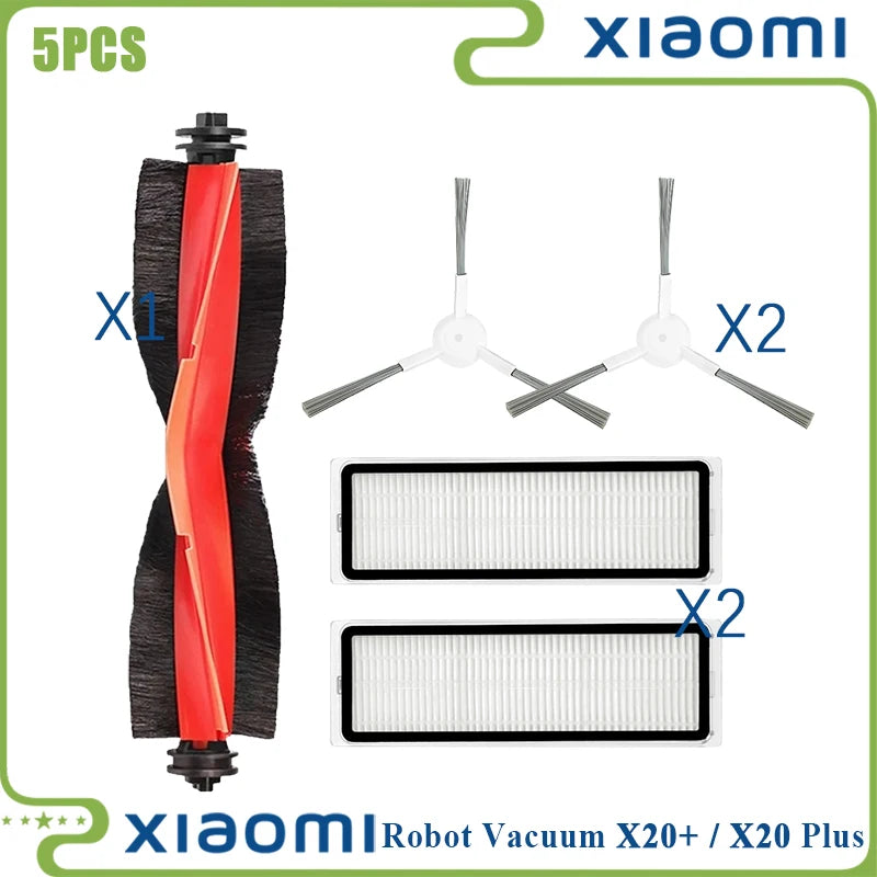 For Xiaomi Robot Vacuum X20 Plus / X20+ Replacement Parts Accessories Main Side Brush Hepa Filter Mop Cloth Dust Bag