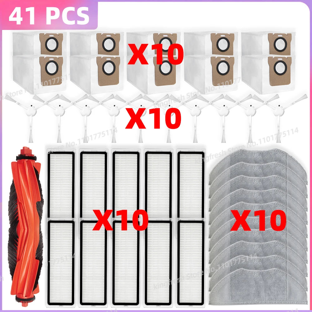 Fit For ( Xiaomi Robot Vacuum H40 / OV51 ) Vacuum Parts Dust Bag Main Roller Side Brush Mop Cloth HEPA Filter Accessories