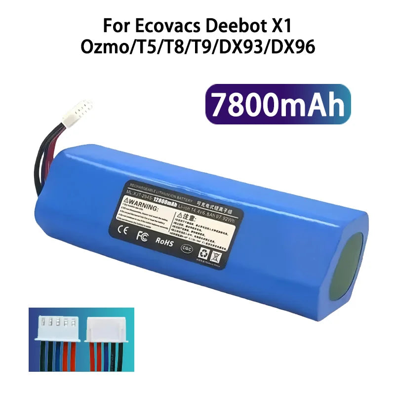 14.8V 12800mAh Original Battery for Ecovacs Deebot X1 Ozmo/T5/T8/T9/DX93/DX96 Robotic Vacuum Cleaner Replacement Part