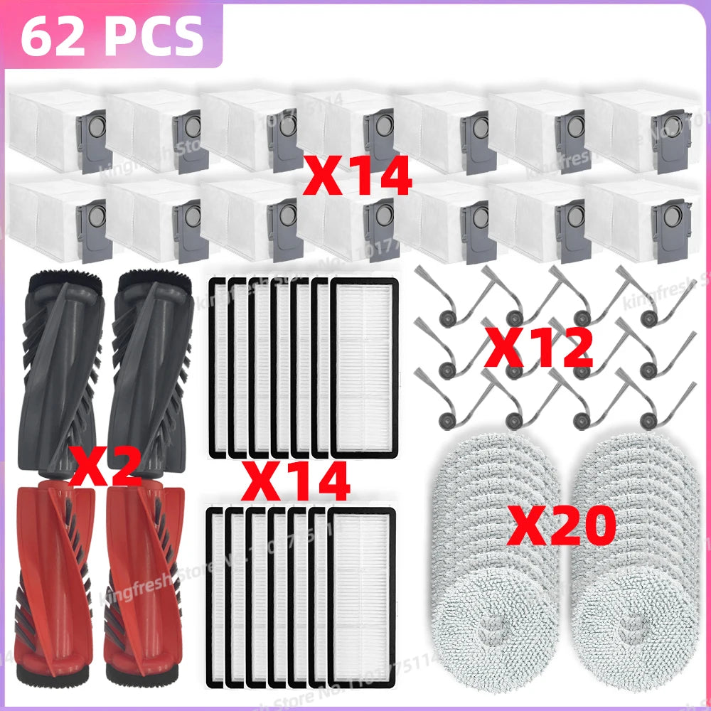 Fit For ( Roborock Qrevo 5AE / Qrevo C / Qrevo C Pro ) Parts Main Side Brush Dust Bag Mop Cloth Filter