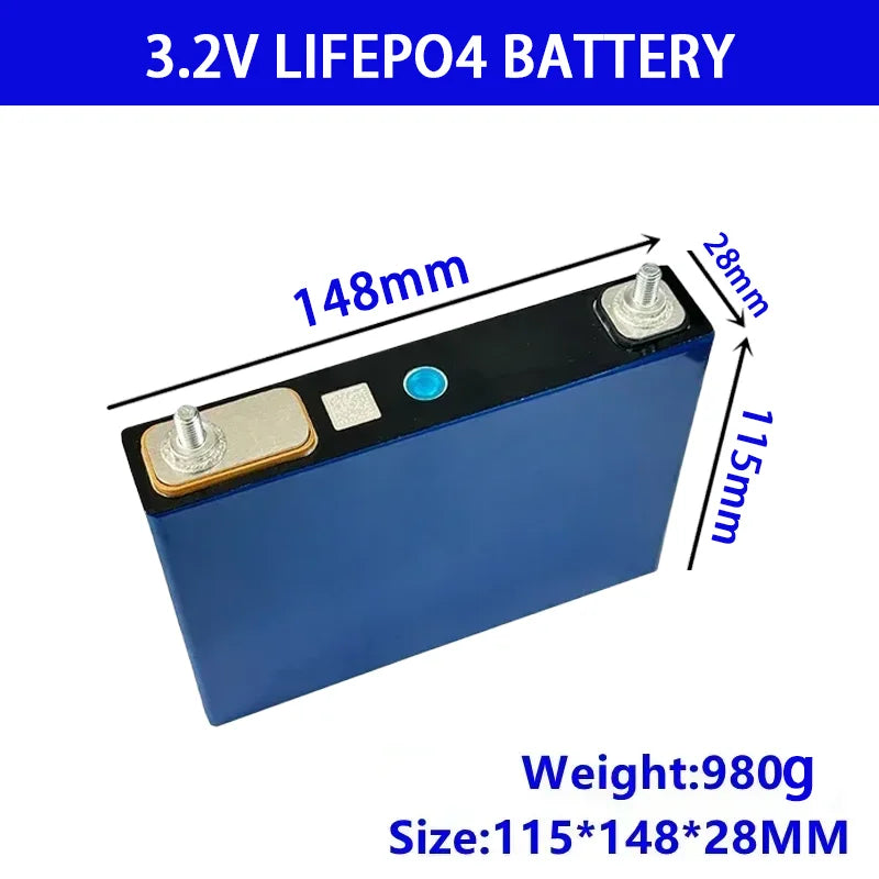 New3.2V 100% Capacity 200AH LiFePO4 Battery Rechargeable Cel