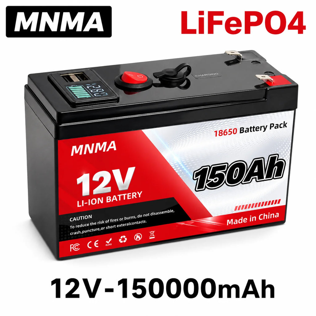12V LiFePO4 UPS Battery 150Ah Built-in BMS Deep Cycle Releas