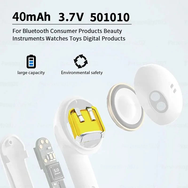 501010 3.7V 40mAh Lipo Rechargeable Polymer Lithium Batterie
