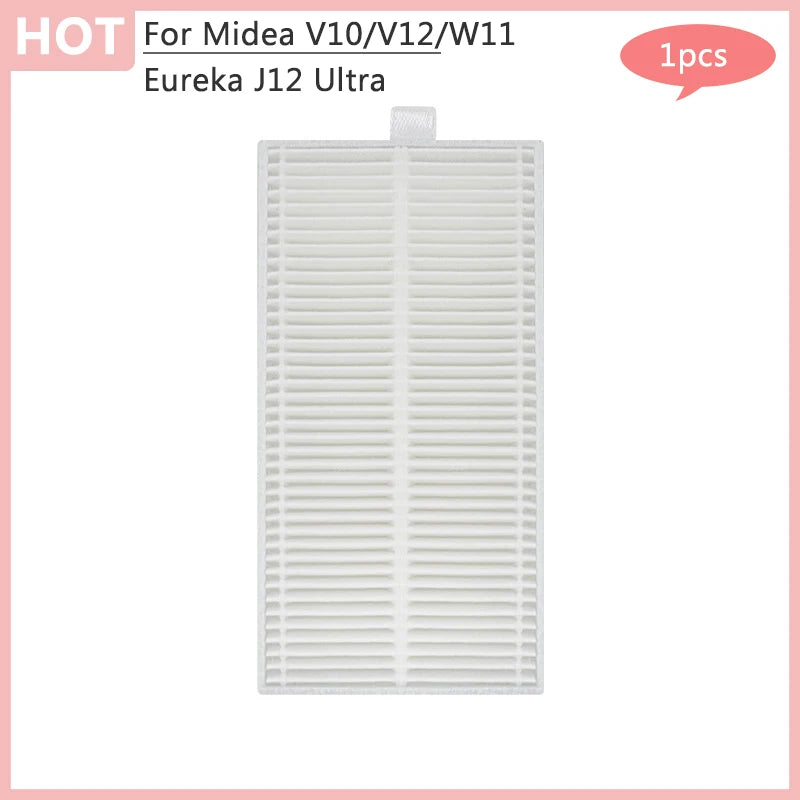 For Midea V10 V12 W11 Robot Vacuum Cleaner Eureka J12 Ultra Main Side Brush Hepa Filter Dust Bag Rag Accessories Parts
