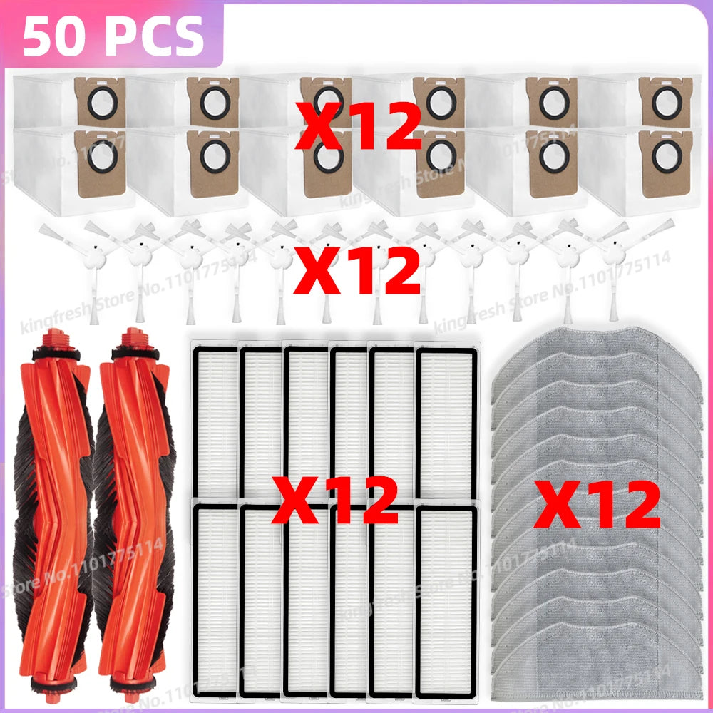 Fit For ( Xiaomi Robot Vacuum H40 / OV51 ) Vacuum Parts Dust Bag Main Roller Side Brush Mop Cloth HEPA Filter Accessories