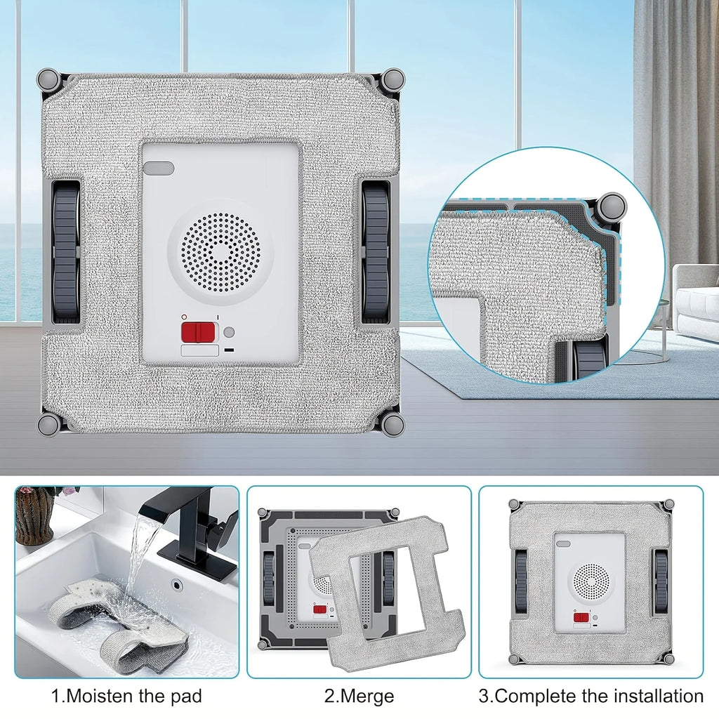 6PCS Cleaning Pads for ECOVACS Winbot W1/W1 Pro/W2/W2 Pro/W2