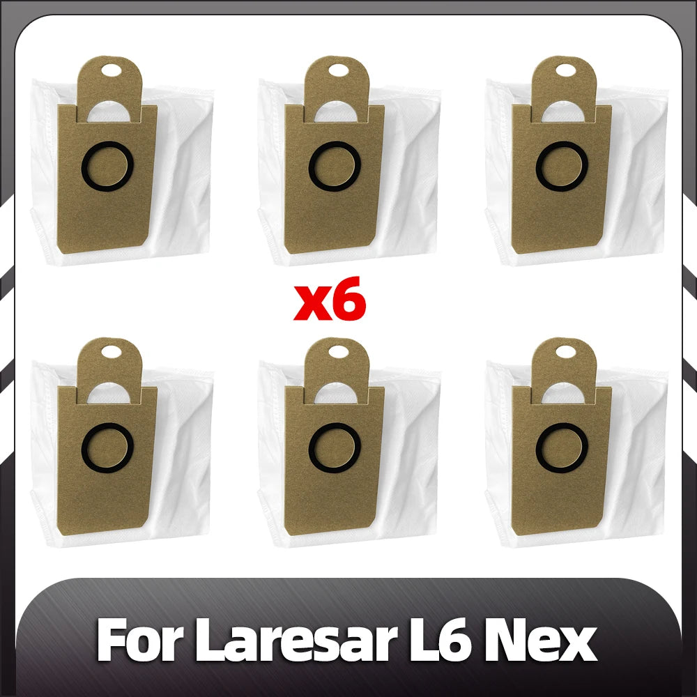 Compatible for Laresar L6 Nex Robot Vacuum Replacement Main Side Brush HEPA Filter Mop Pads Dust Bags Spare Parts Accessories