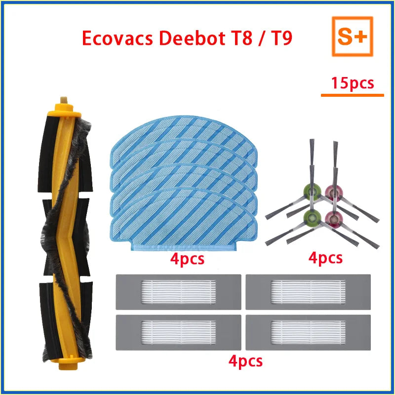 For ECOVACS Deebot T9 AIVI T8 AIVI N8 Pro dust bag Parts Main Side Brush HEPA Filter Robot Vacuum Cleaner Replacement Accesories
