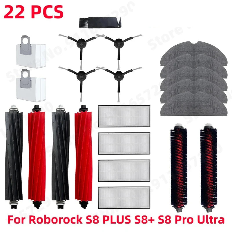 Roborock S8 PLUS S8+ S8 Pro Ultra G20 Robot Vacuum Main Side Brush Mop Hepa Filter Dust Bag Cleaning Rolling Brush Accessories