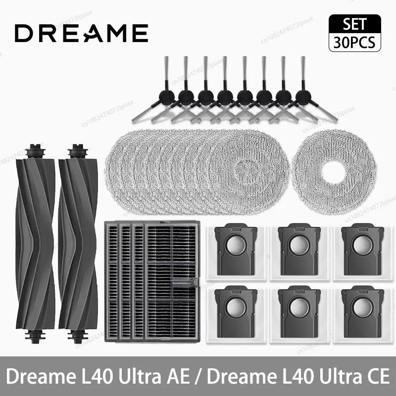 Dreame L40 Ultra AE / L40 Ultra CE Robot Vacuum Cleaner Accessories Main Side Brush Mop Cloth Hepa Filter Dust Bag Spare Parts
