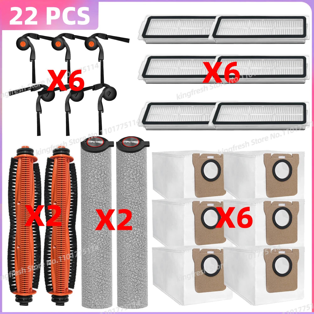 Compatible for ( Xiaomi Mijia Robot Vacuum 6 Max / PV11CN ) Vacuum Parts Main Side Brush Filter Roller Mop Bag