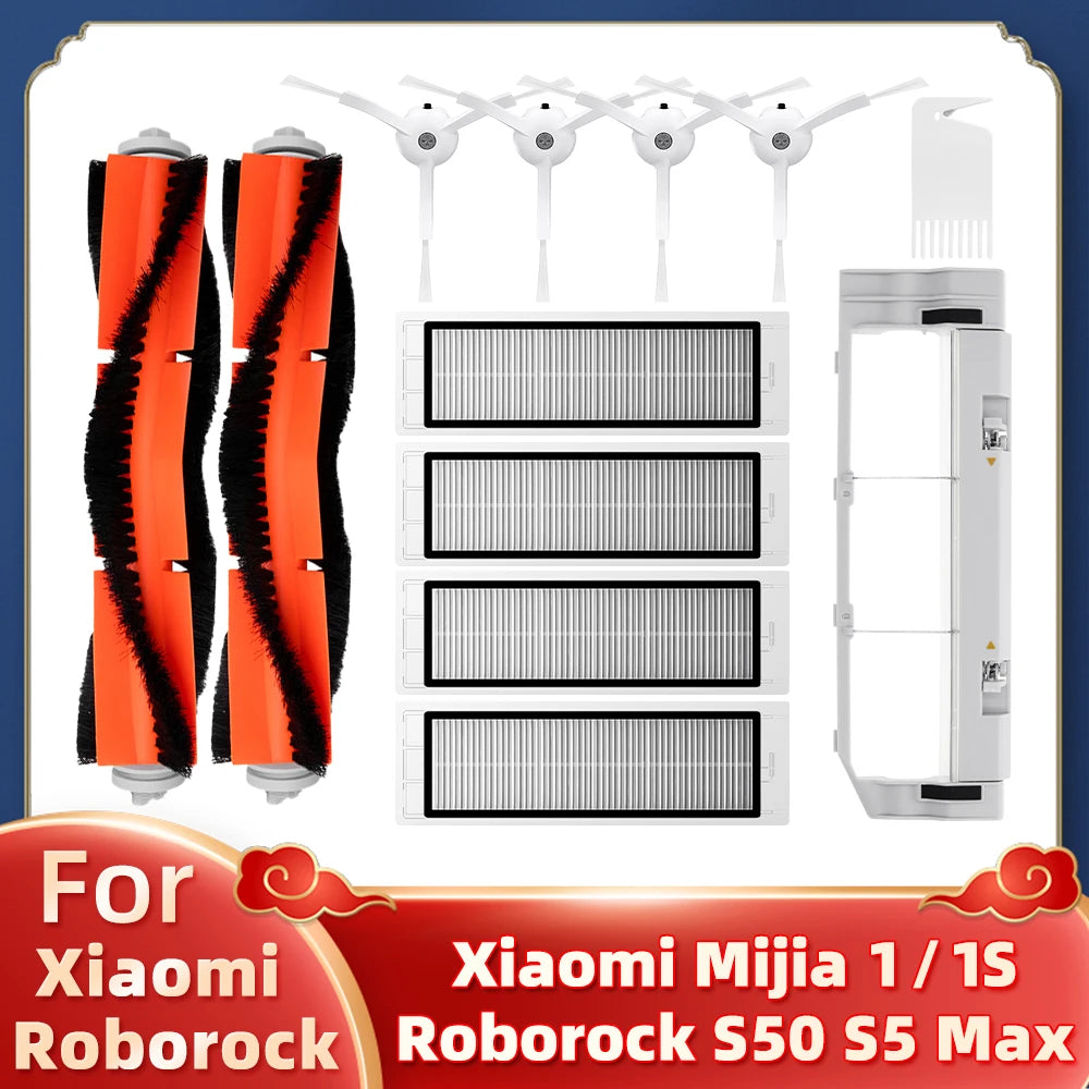 Fit For Xiaomi Mi Robot Vacuum Cleaner 1 / 1S SDJQR01RR SDJQR02RR Roborock E2 E3 E4 E5 S4 Max S5 Main Side Brush Filter