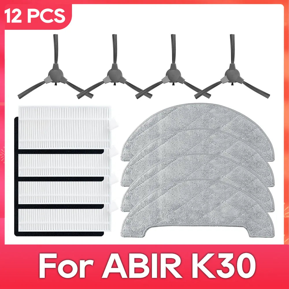Fit For ( ABIR K30 / K20 )Part Accessory Side Brush Filter Mop Robot Vacuum Cleaner Kit Consumable Replacement