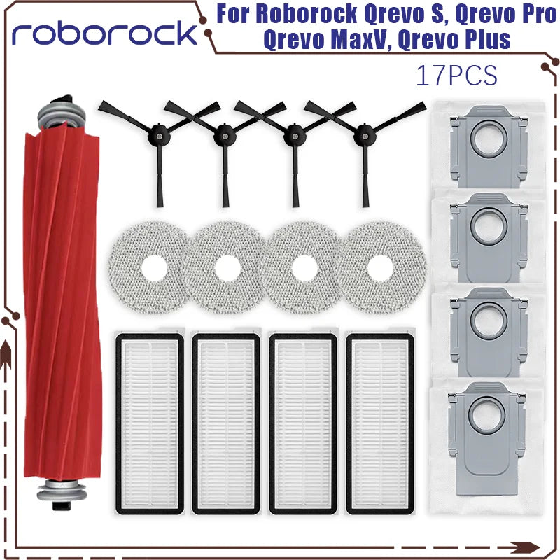 Roborock Qrevo S Qrevo Pro Qrevo MaxV Qrevo Plus Vacuum Parts - Main Roller Side Brush Filter Mop Pad Cloth Dust Bag