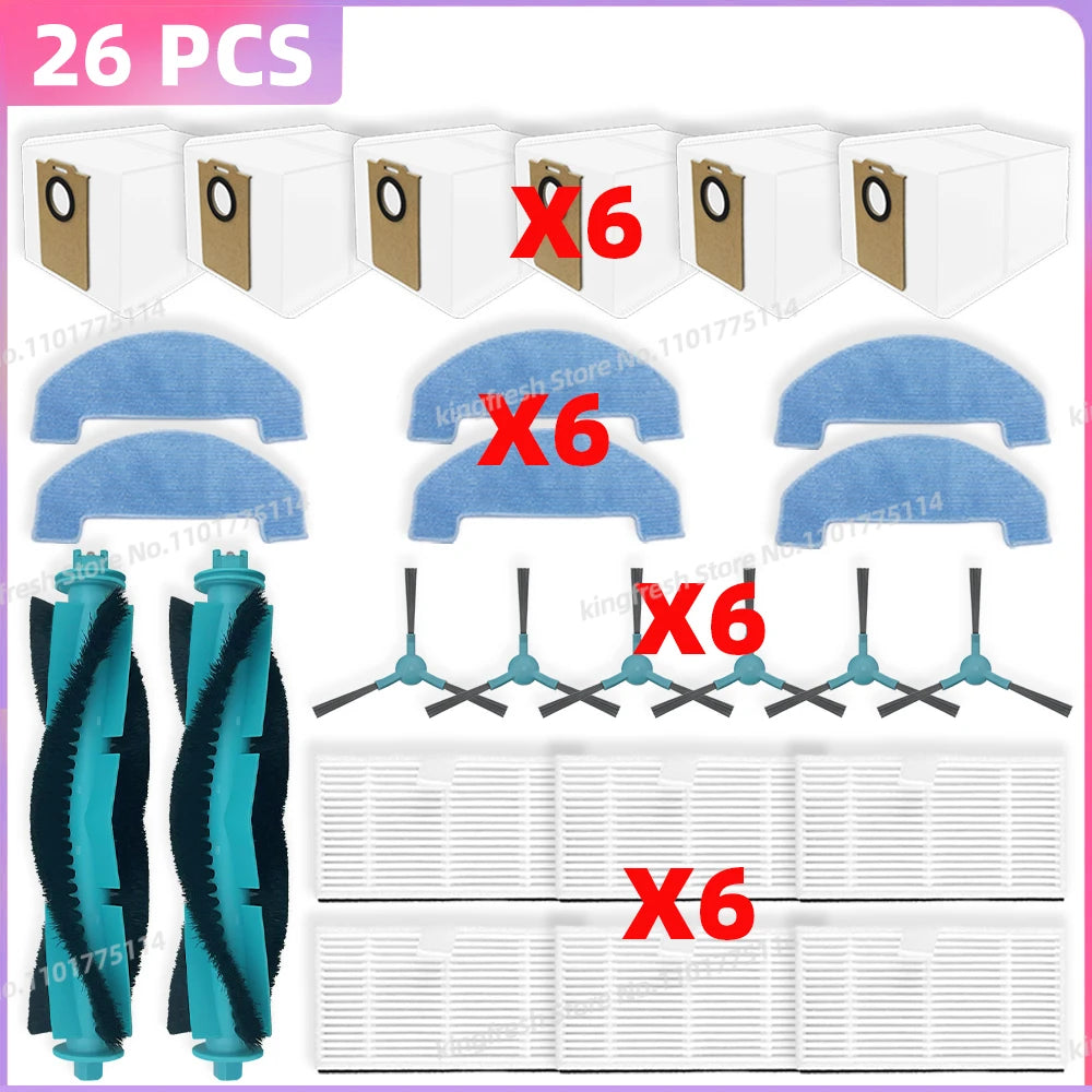 Compatible For Cecotec Conga 7690 Immortal Max / Conga Y80 Vacuum Parts Main Roller Side Brush HEPA Filter Mop Cloth Dust Bag