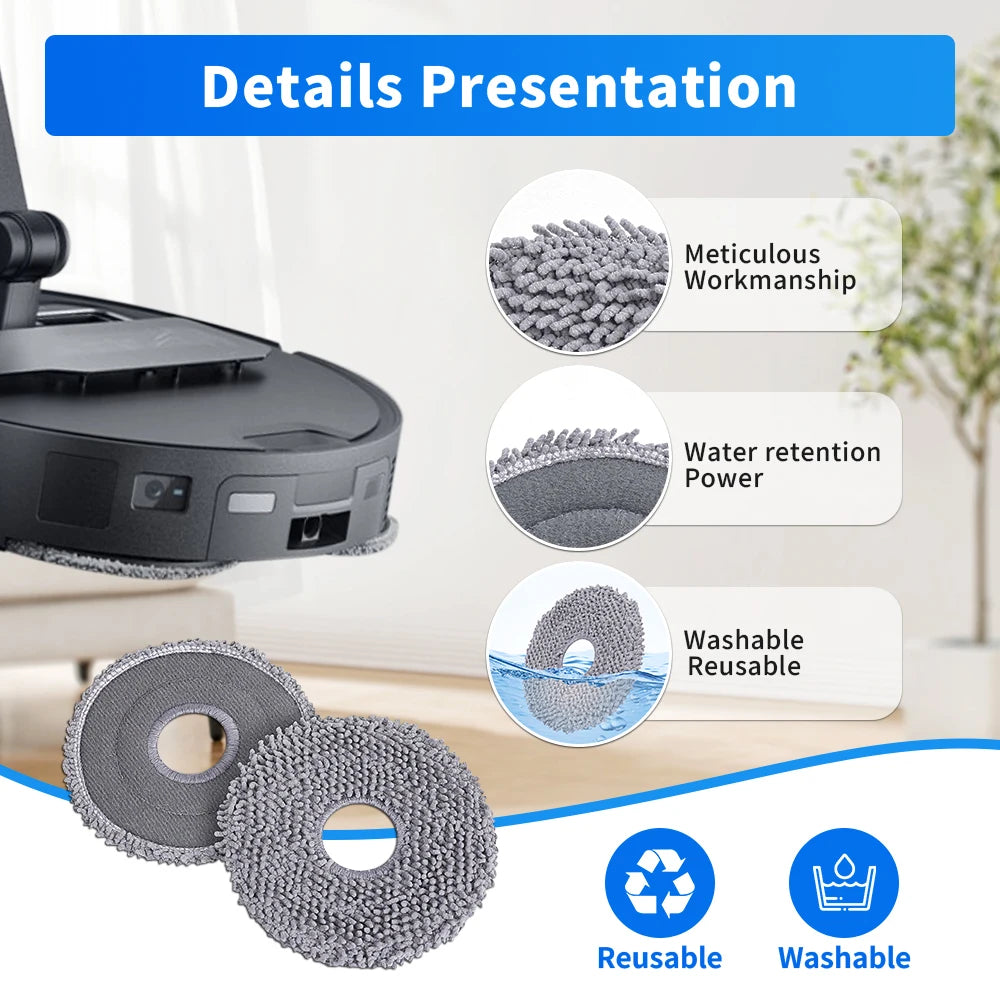 Mop Pads For Roborock Q Revo Master/Q Revo S/Q Revo Pro/Q Re