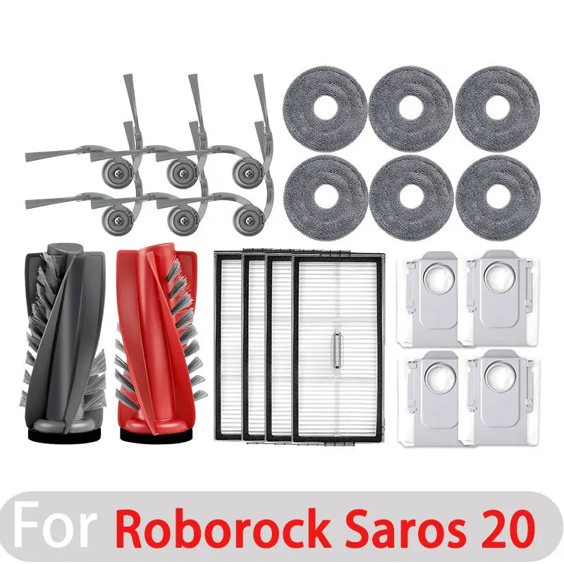 Roborock Saros 20 Robot Vacuum Cleaner Accessories Main Side Brush Mop Cloth Hepa Filter Dust Bag Replacement Spare Parts