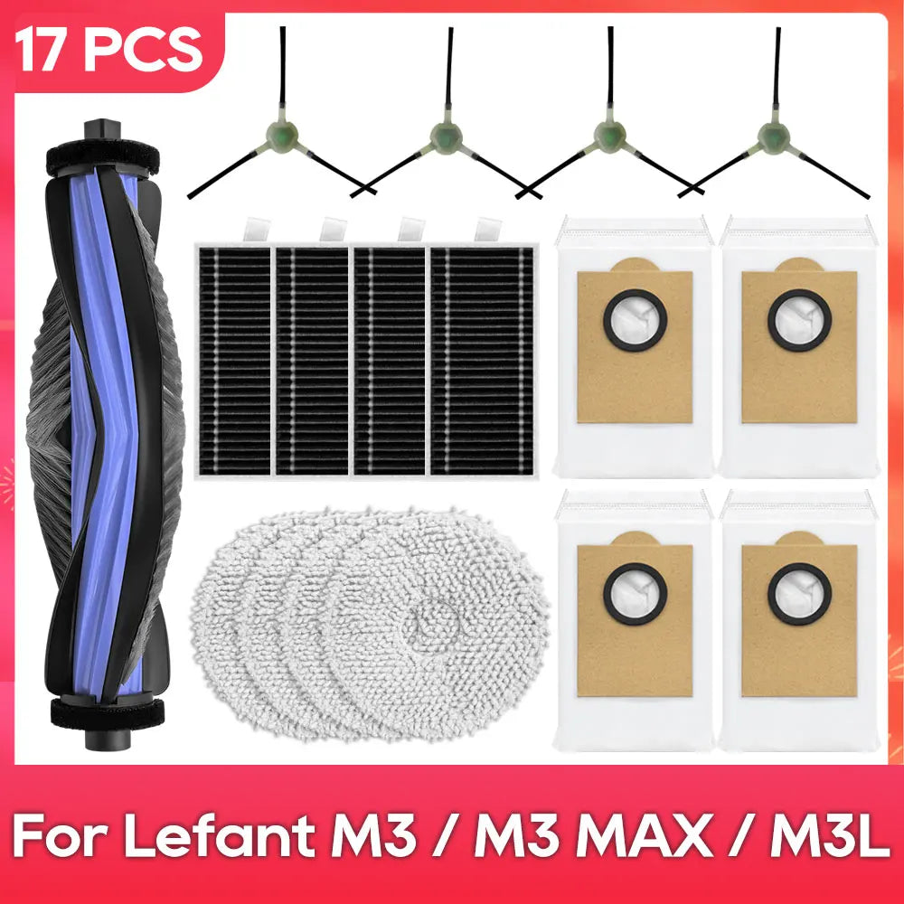 Fit For ( Lefant M3 / M3 MAX / M3L / Gen2 / Gen1 ) Brush Filter Mop Dust Bag Parts Accessories Robot Vacuum Cleaner Kit