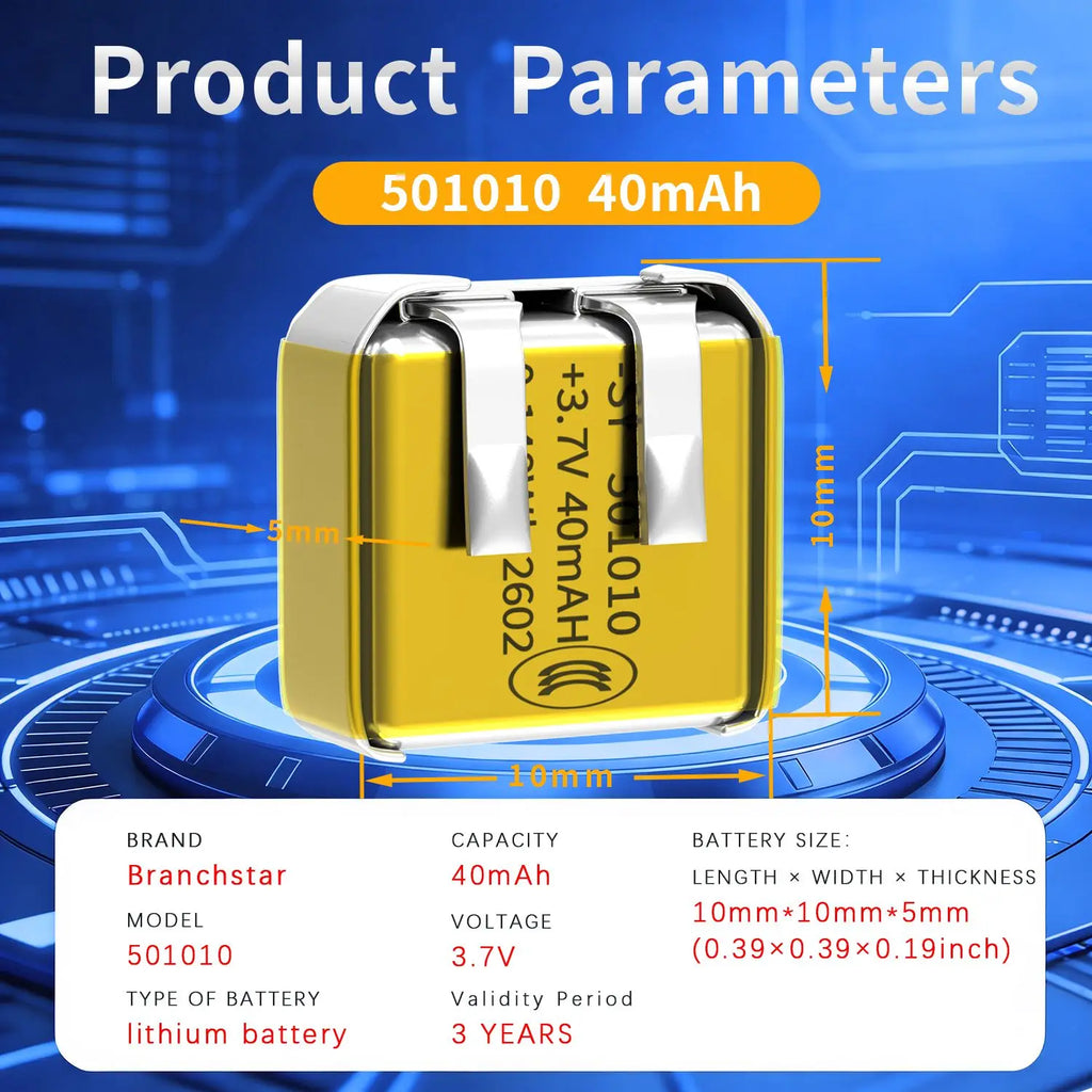 400808 400909 401010 451012 501010 501012 501015 3.7V 40mAh 