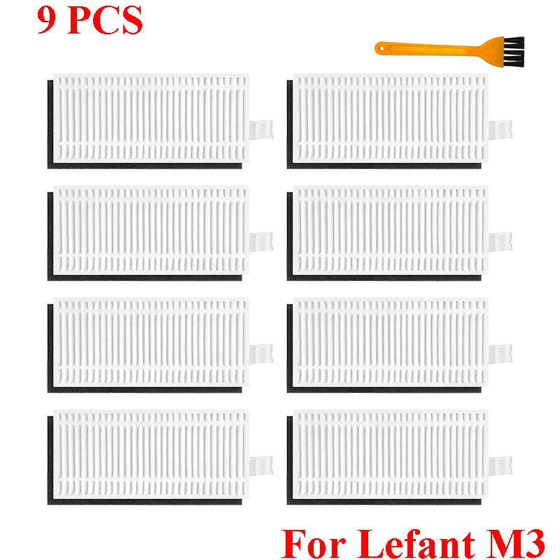 Accessories For Lefant M3 / M3 MAX / M3L HEPA Filters Robot Vacuum Cleaner Main Side Brush Mop Cloth Pads Dust Bags