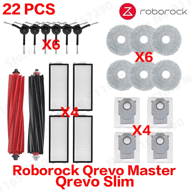 Roborock Qrevo Master / Qrevo Slim Robot Vacuums Cleaner Accessory Main Side Brush Hepa Filter Mop Cloths Dust Bag Spare Part